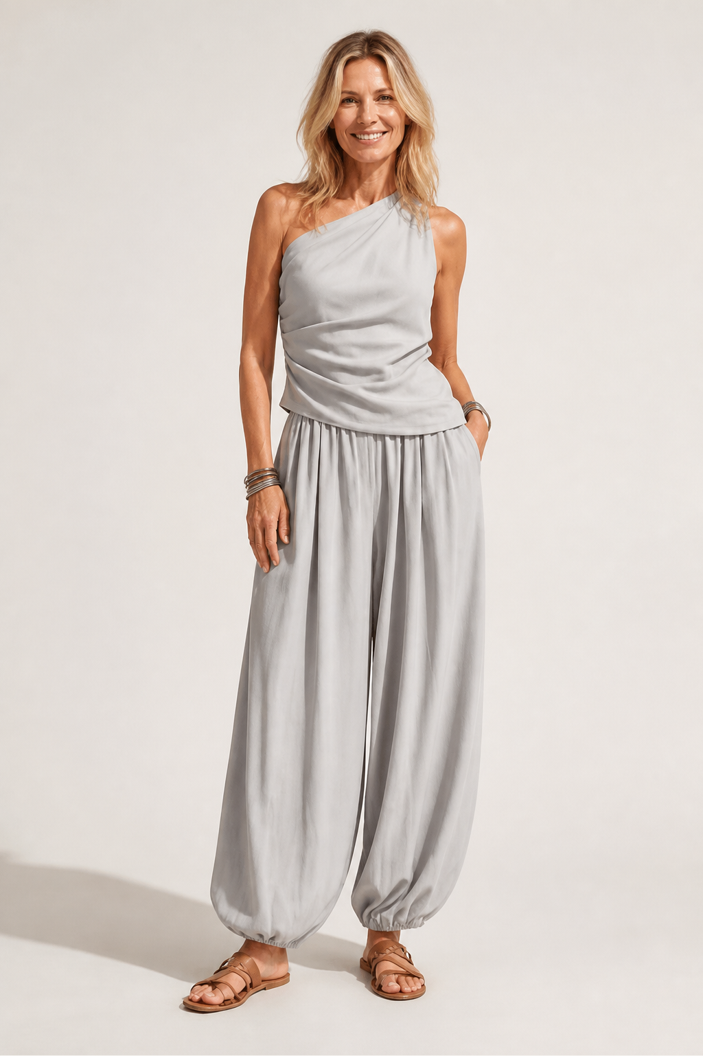 Lacey One Shoulder Pants Set