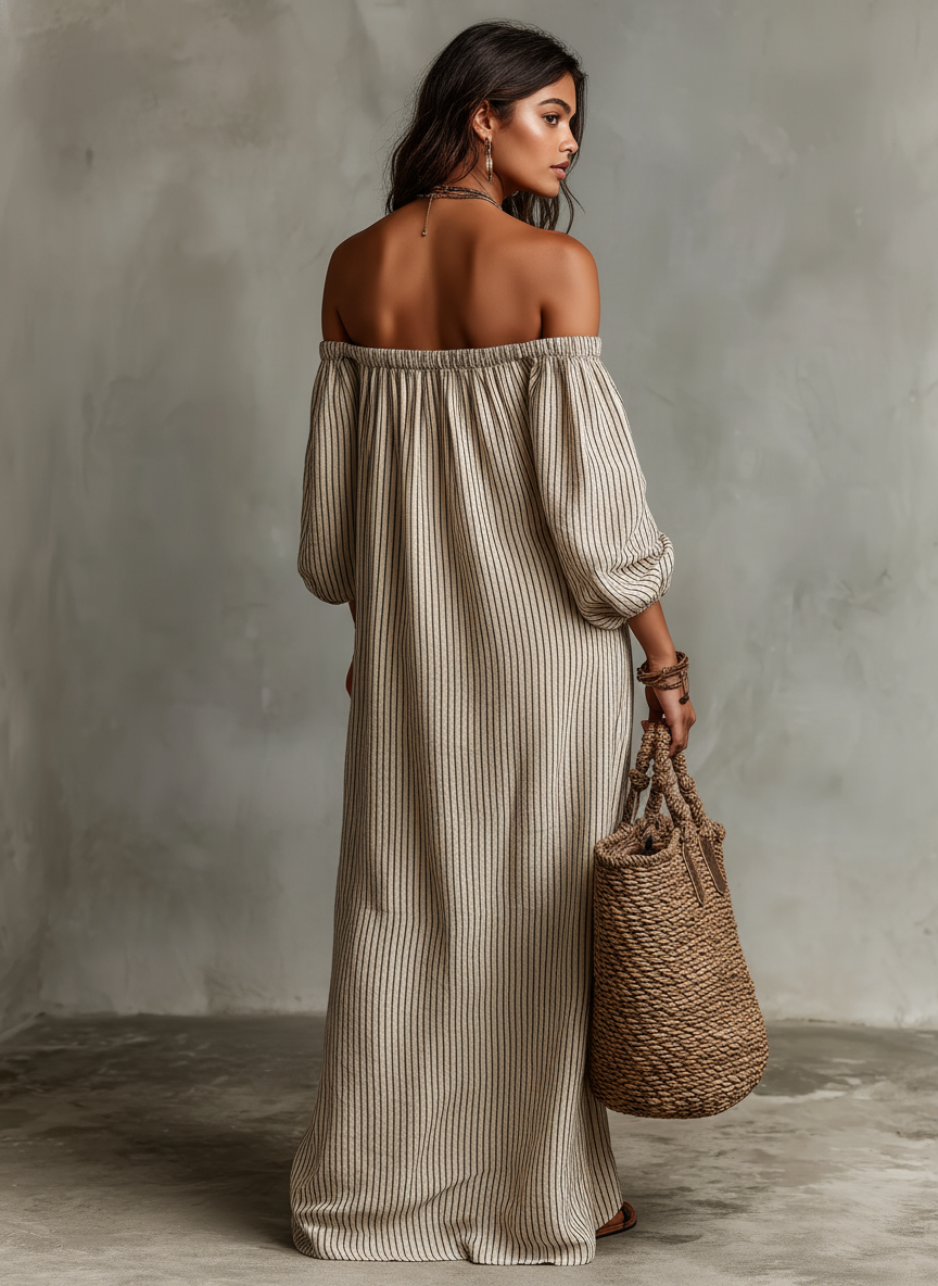 Breezy Off-Shoulder Maxi Dress