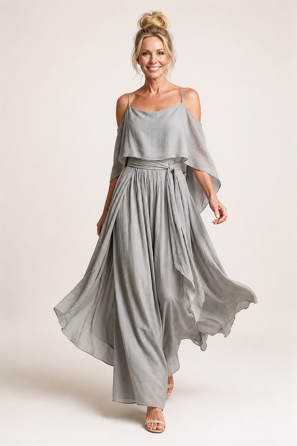 Marisol | Layered Drape Off-Shoulder Top and Pants Set