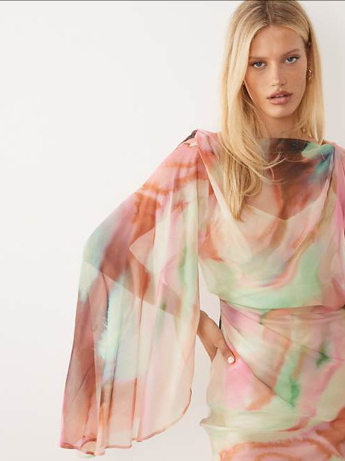 Kimono Sleeve Maxi Dress