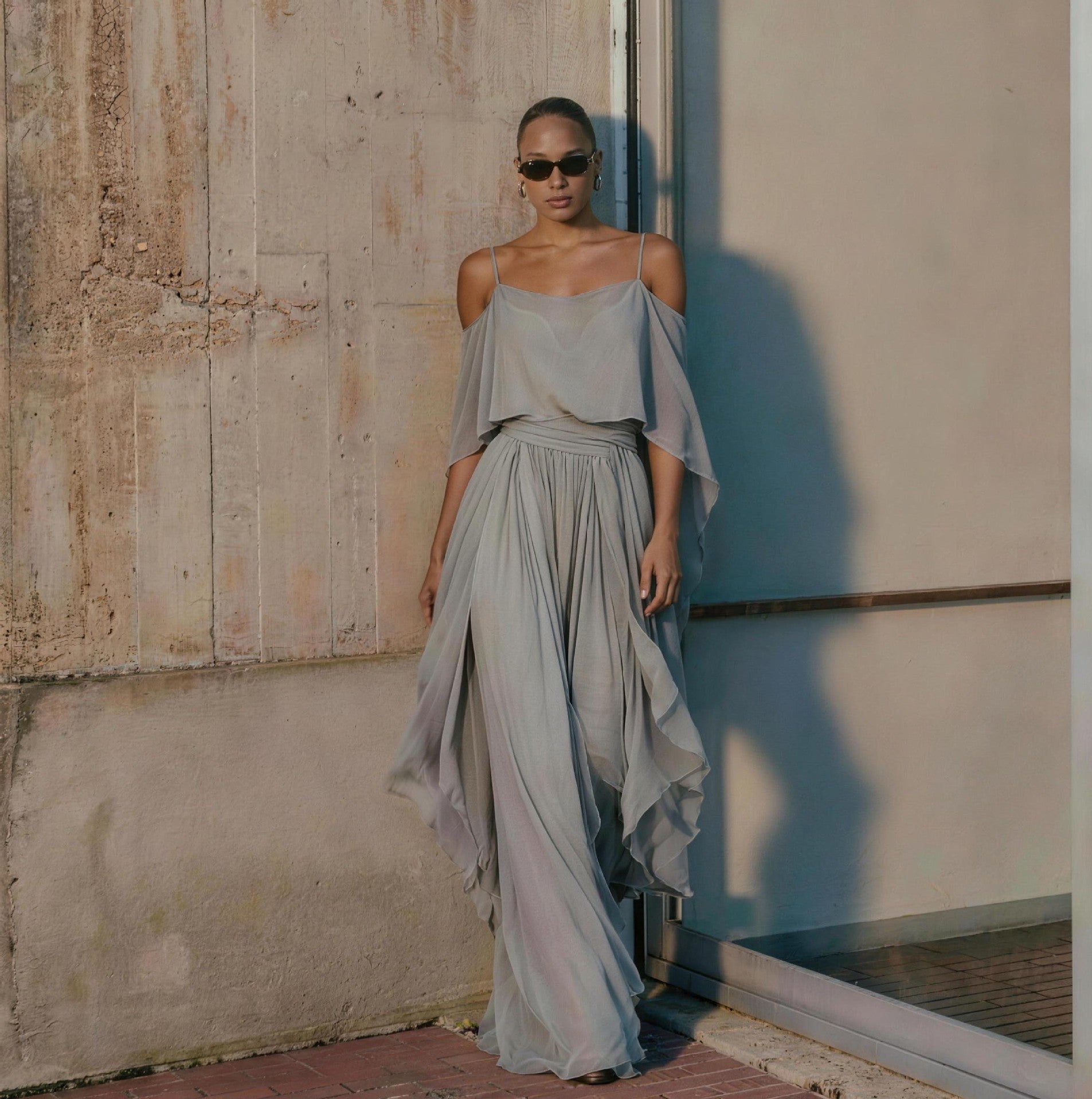 Marisol | Layered Drape Off-Shoulder Dress