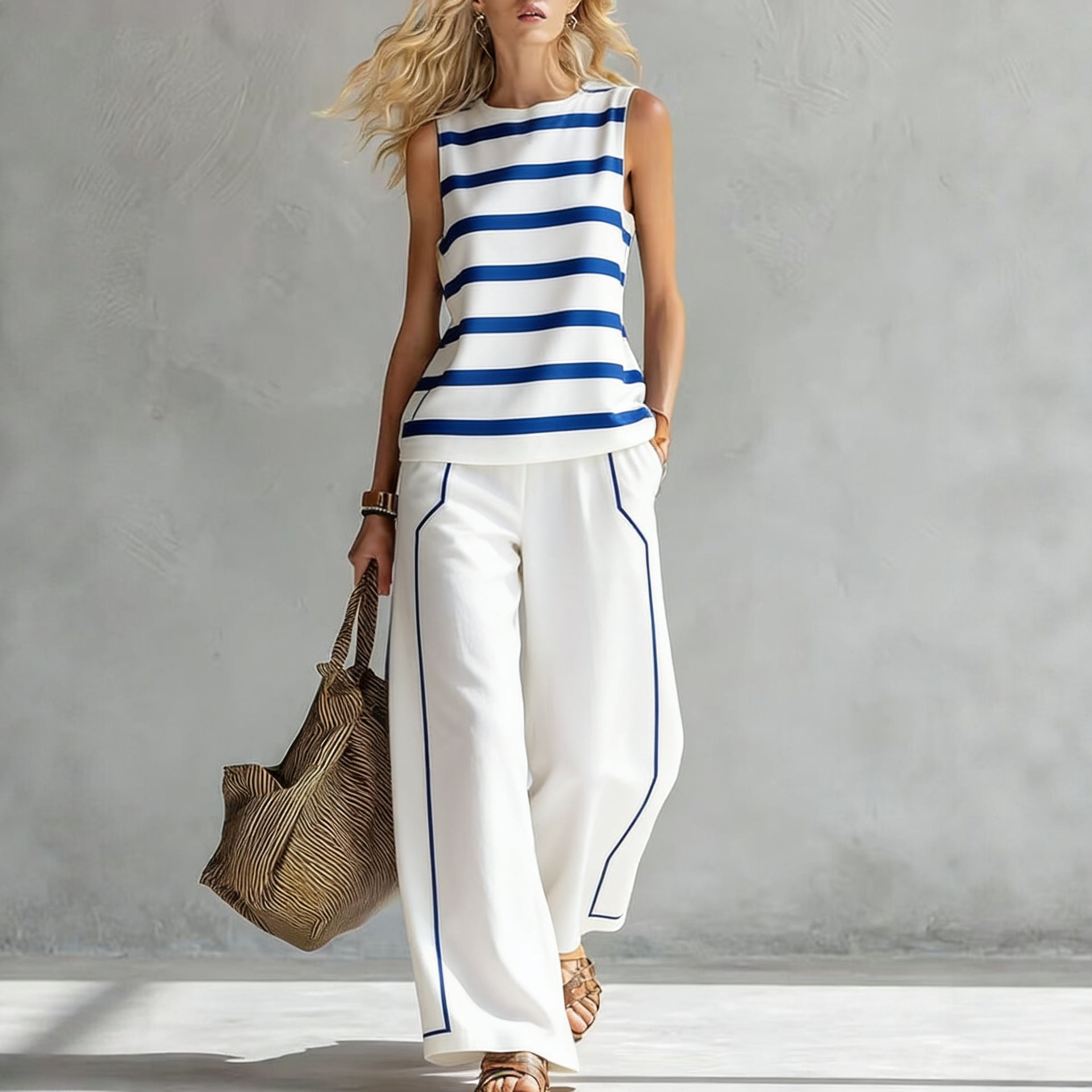 Casual Wide-Leg Pants Set