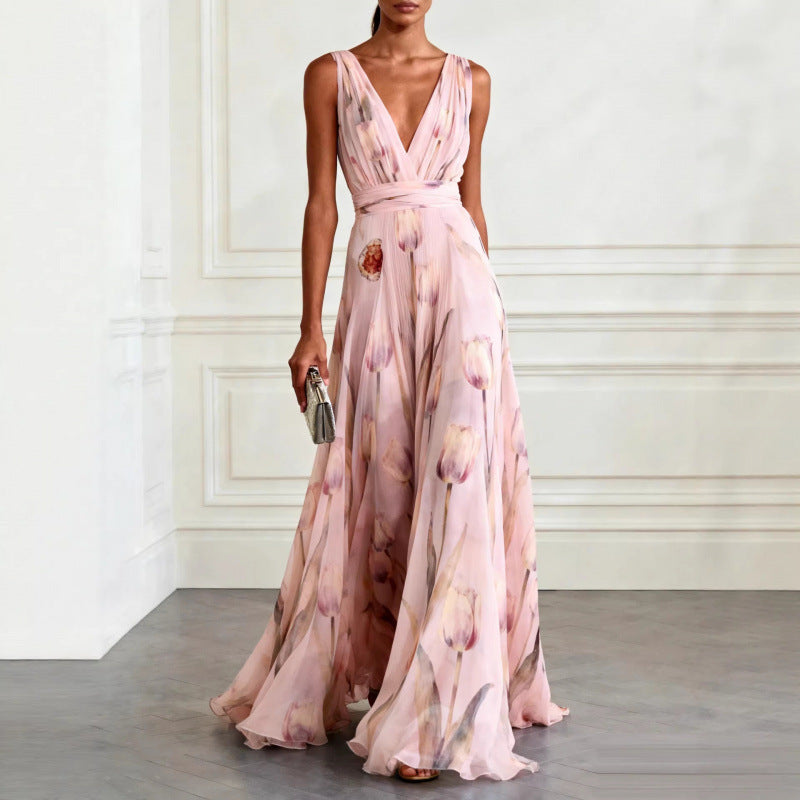 Floral V-Neck Maxi Dress