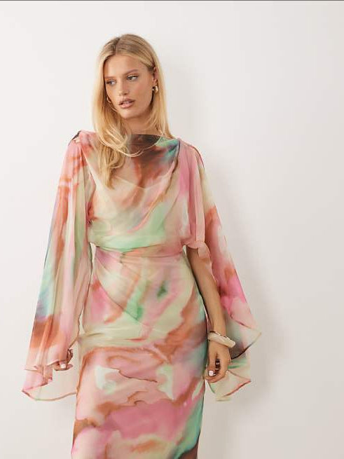 Kimono Sleeve Maxi Dress