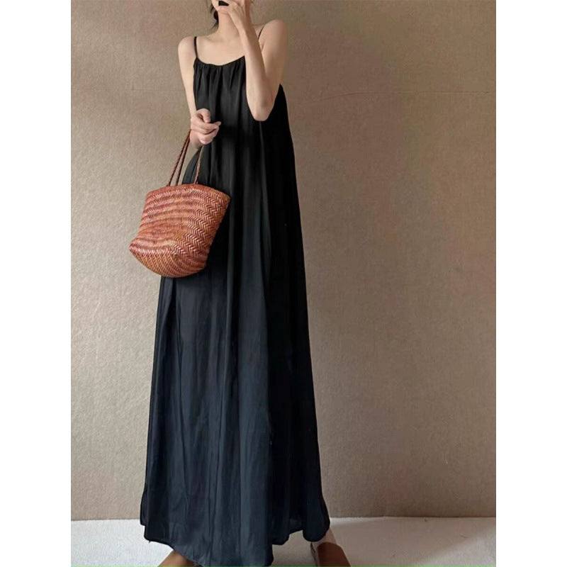 Spaghetti Strap Pleated Maxi Dress