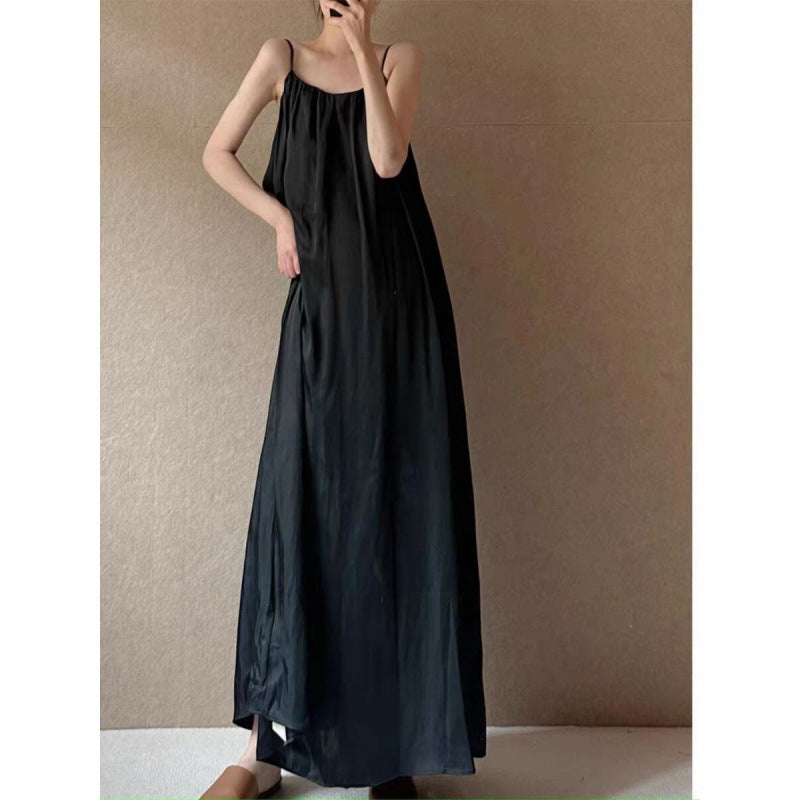 Spaghetti Strap Pleated Maxi Dress