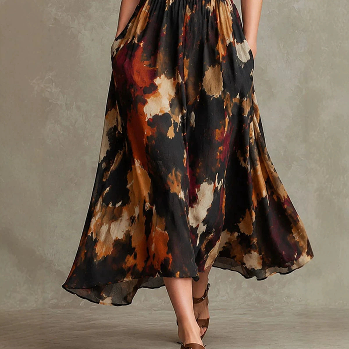 Flared Midi Skirt with pockets
