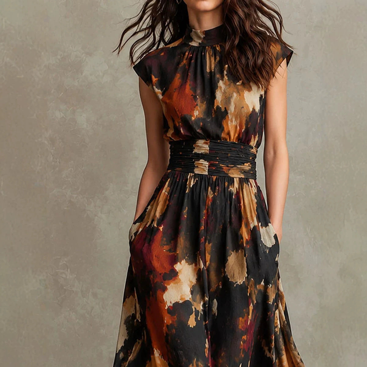 Flared Midi Skirt with pockets