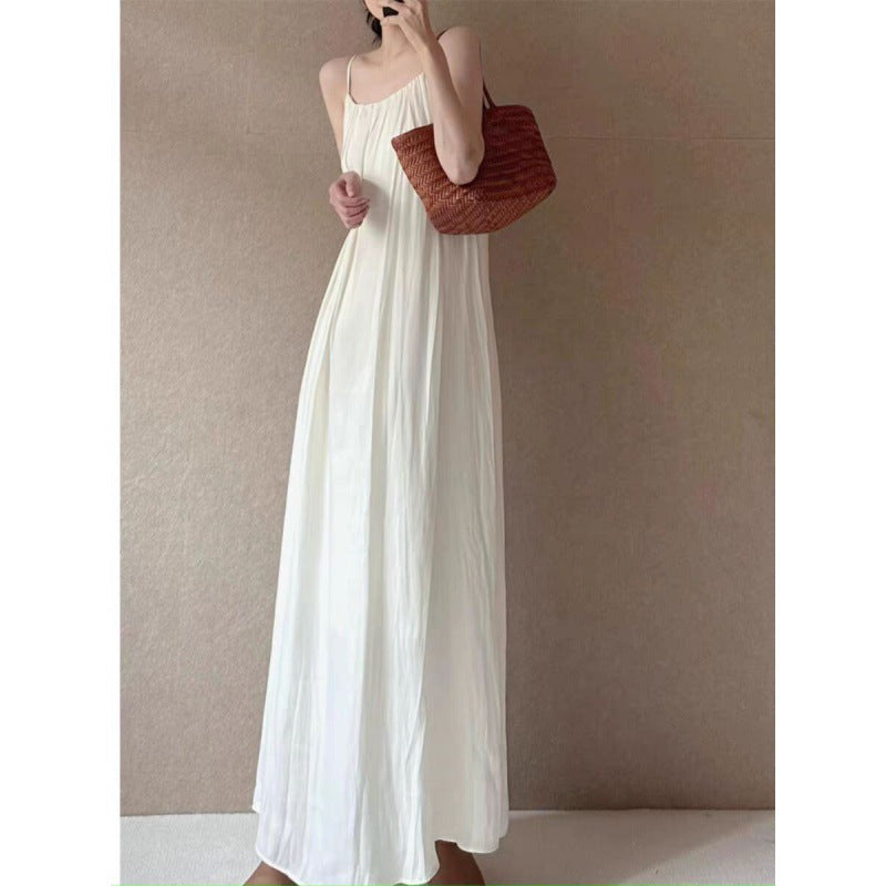 Spaghetti Strap Pleated Maxi Dress