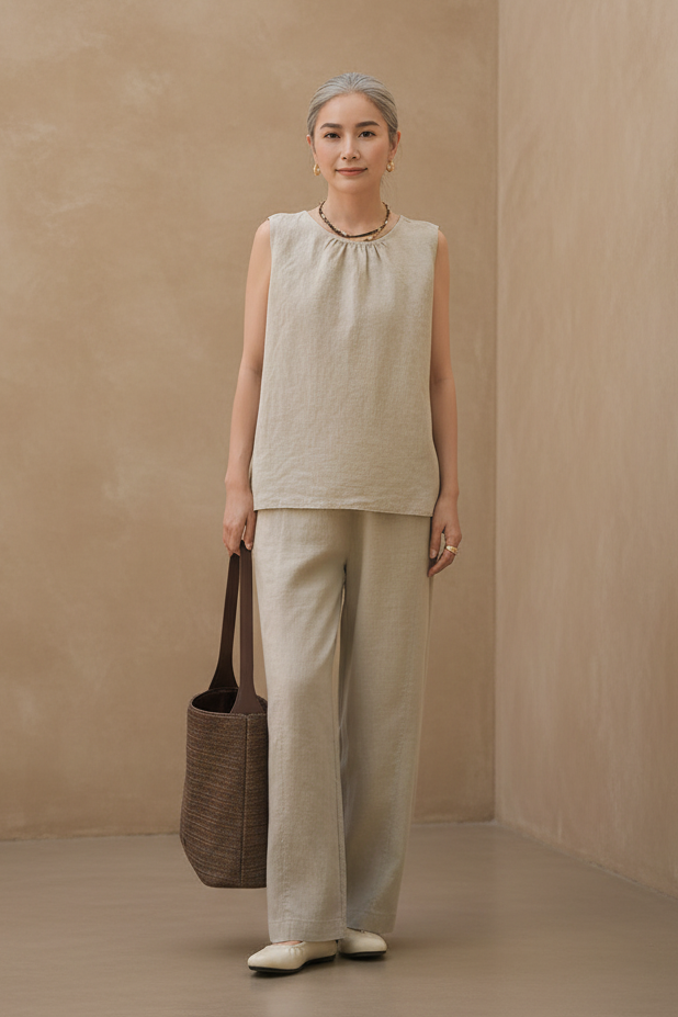 Sleeveless Top and Pants Set