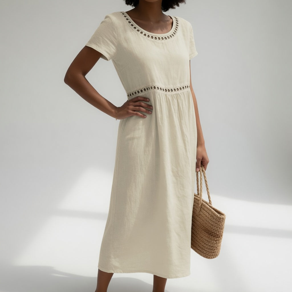 Rosalie — Embroidered Midi Dress