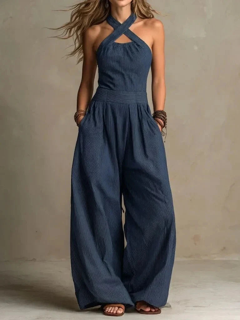 Sabrina Halter Wide Leg Jumpsuit