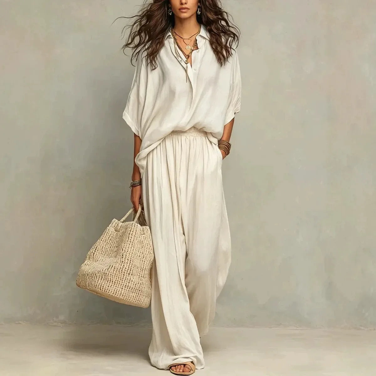 Delphine Relaxed Summer Pants Set
