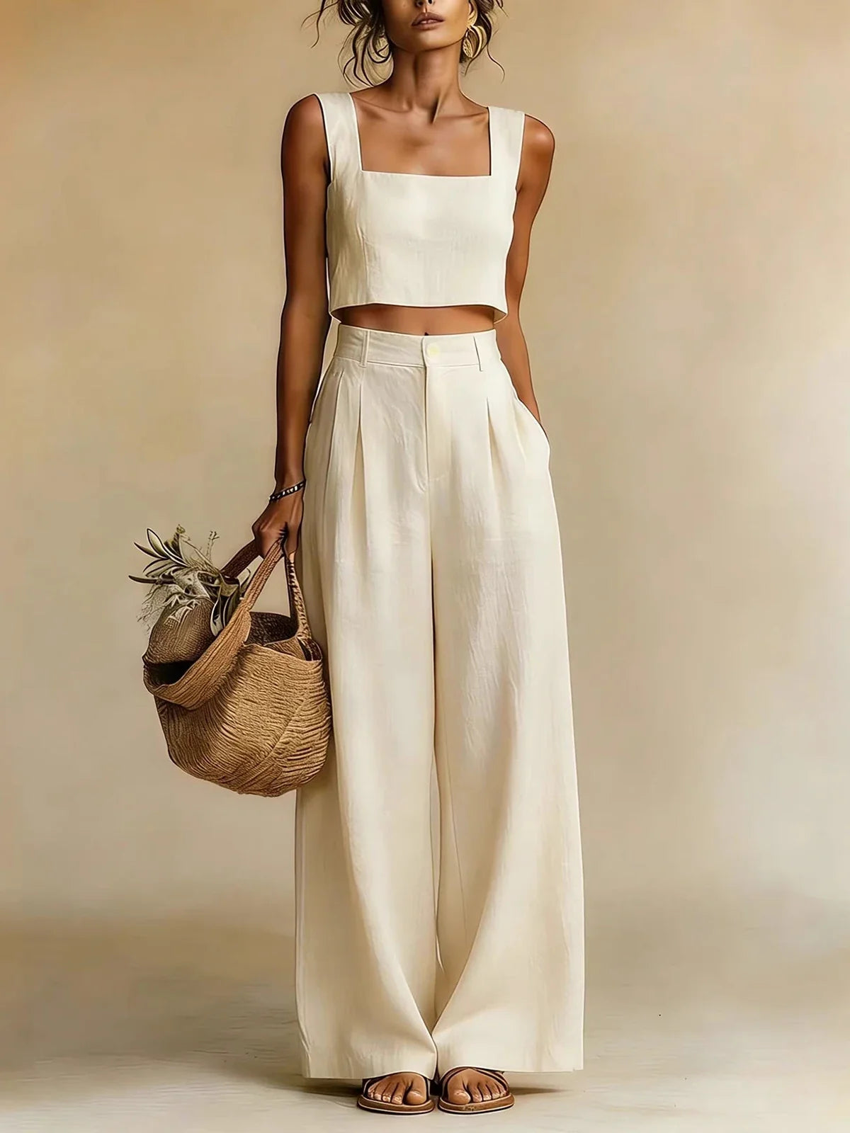 Peachy Palazzo Pants Set