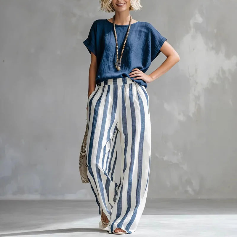 Vanessa Linen Summer Pants Set