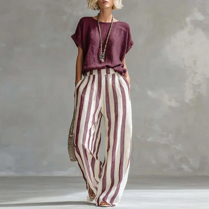 Vanessa Linen Summer Pants Set