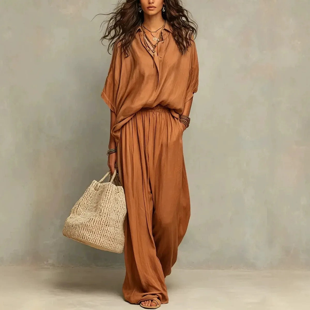Delphine Relaxed Summer Pants Set