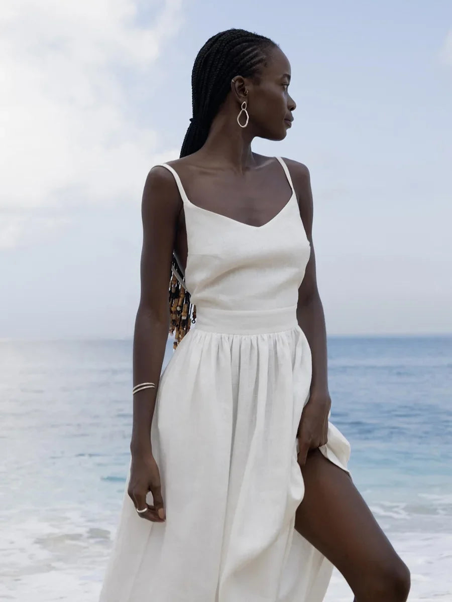 Low-back Cotton Maxi Dress