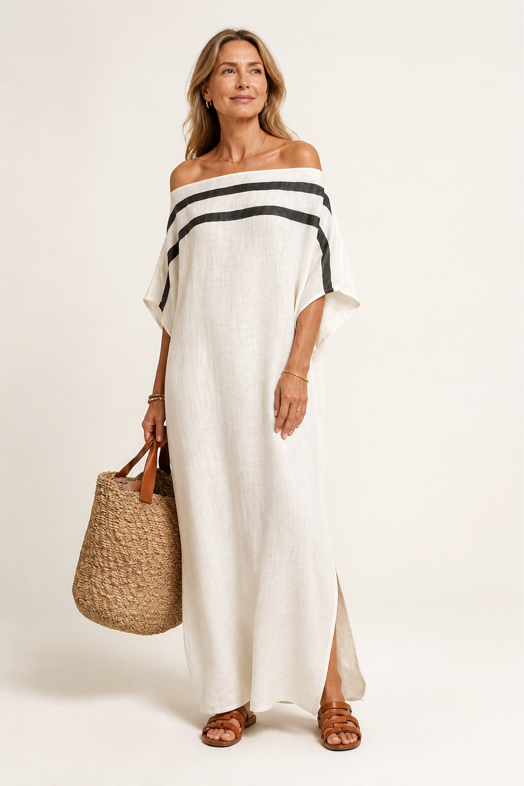 Santorini Resort Off-shoulder Maxi Dress