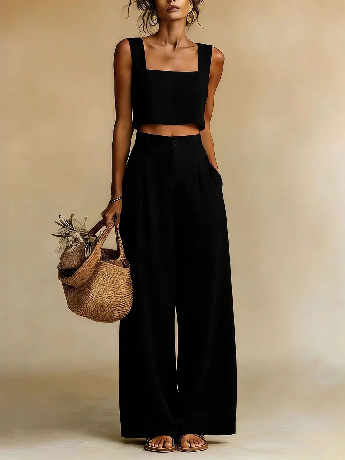 Peachy Palazzo Pants Set