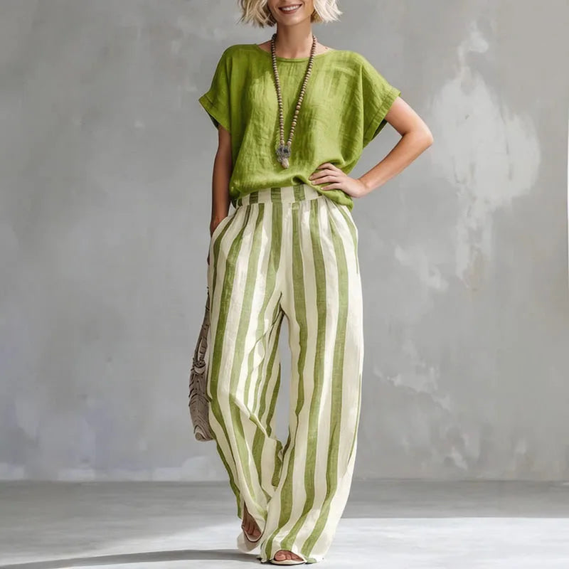 Vanessa Linen Summer Pants Set