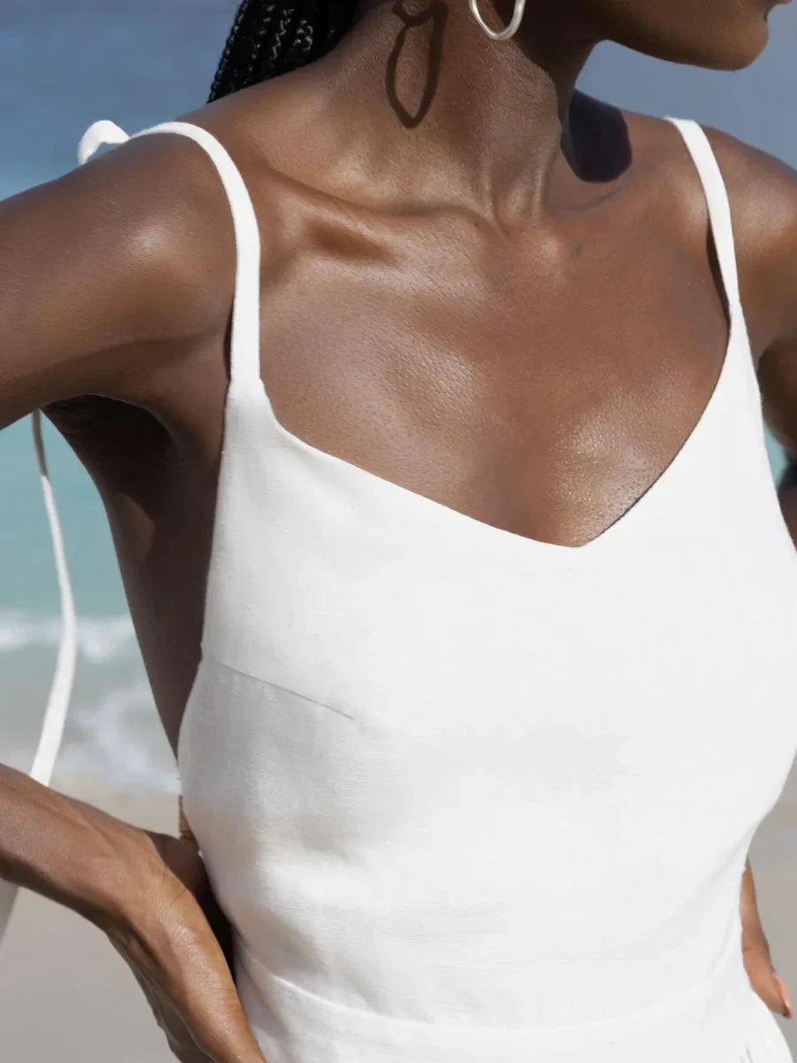 Low-back Cotton Maxi Dress