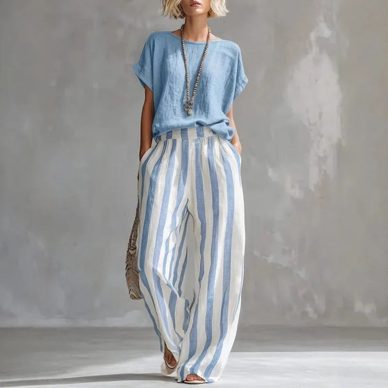 Vanessa Linen Summer Pants Set