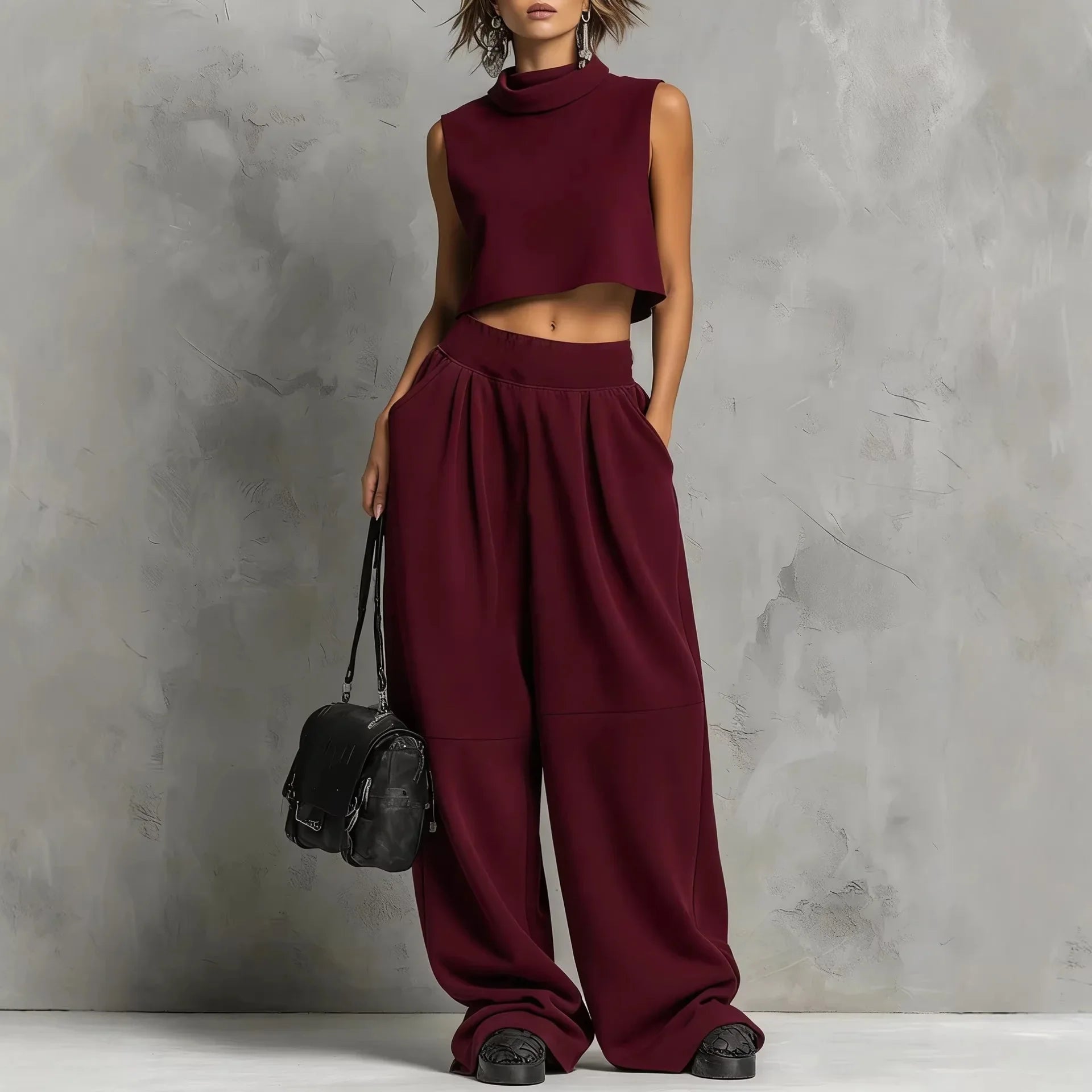 Avianna Crop Top Pants Set