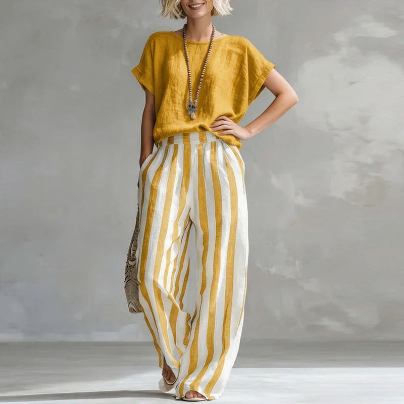 Vanessa Linen Summer Pants Set