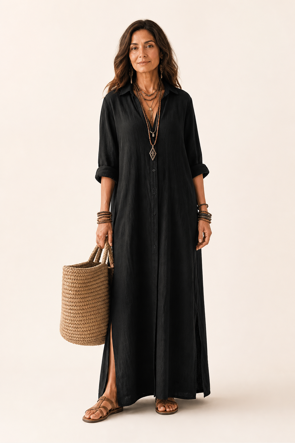 Shirt-Style Maxi Dress