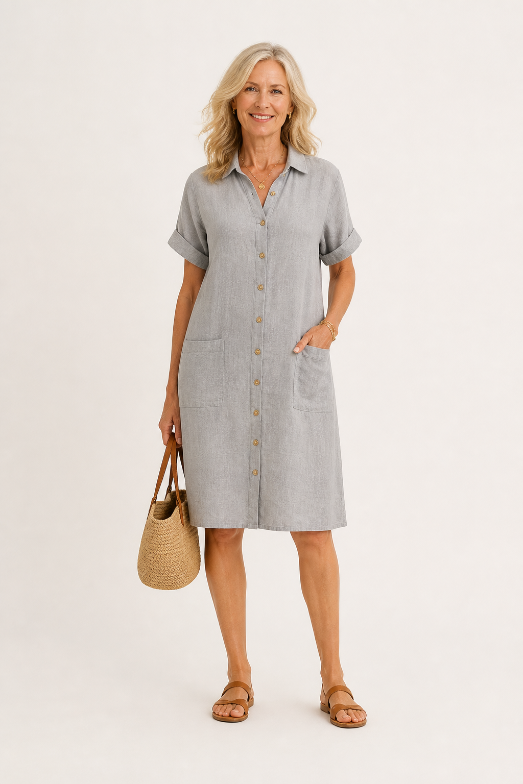 Tummy Flattering Shirt Mini Dress