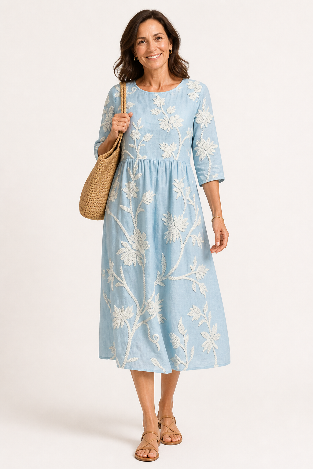 Tummy Safe Floral Midi Dress