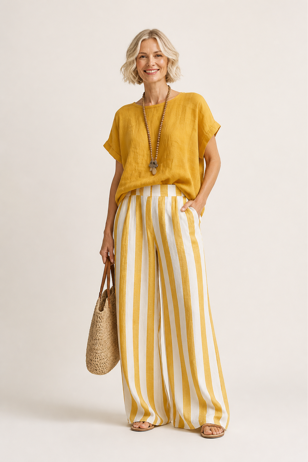 Vanessa Linen Summer Pants Set