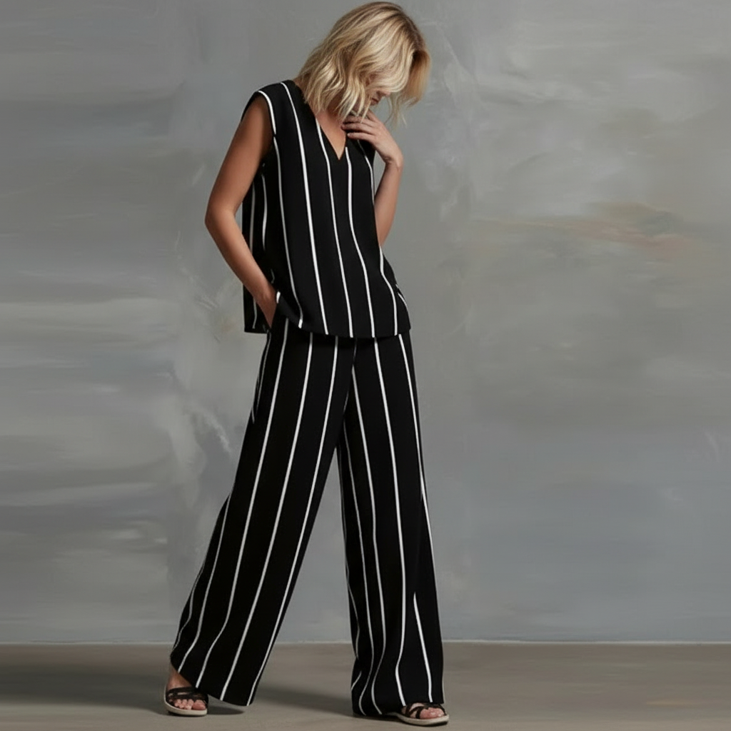 Amelia Striped Summer Pants Set