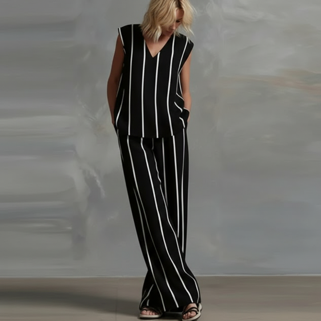 Amelia Striped Summer Pants Set