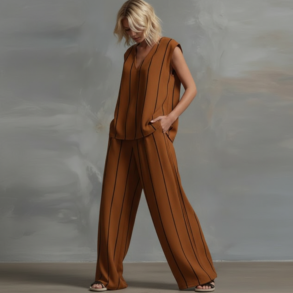 Amelia Striped Summer Pants Set