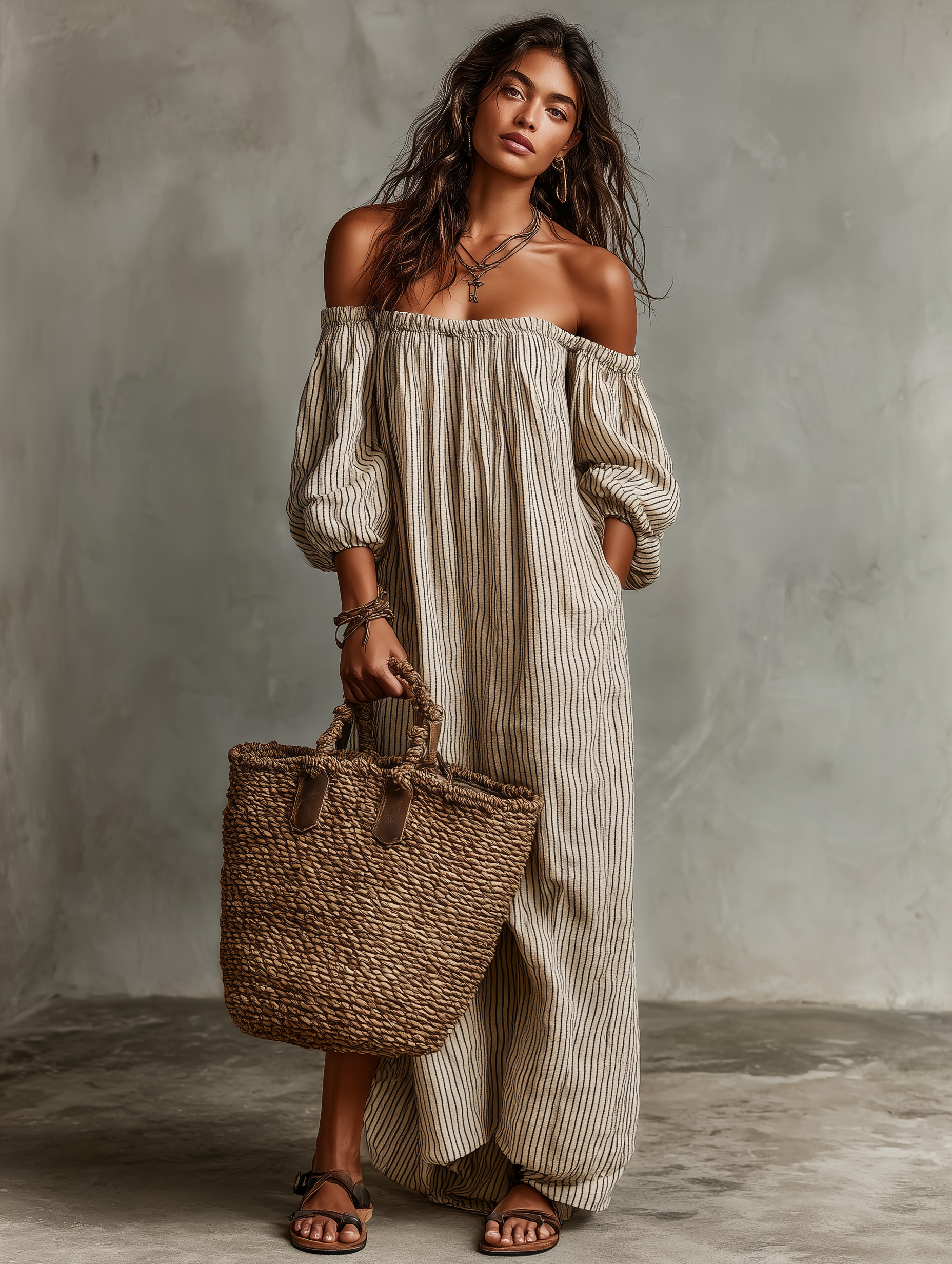 Breezy Off-Shoulder Maxi Dress