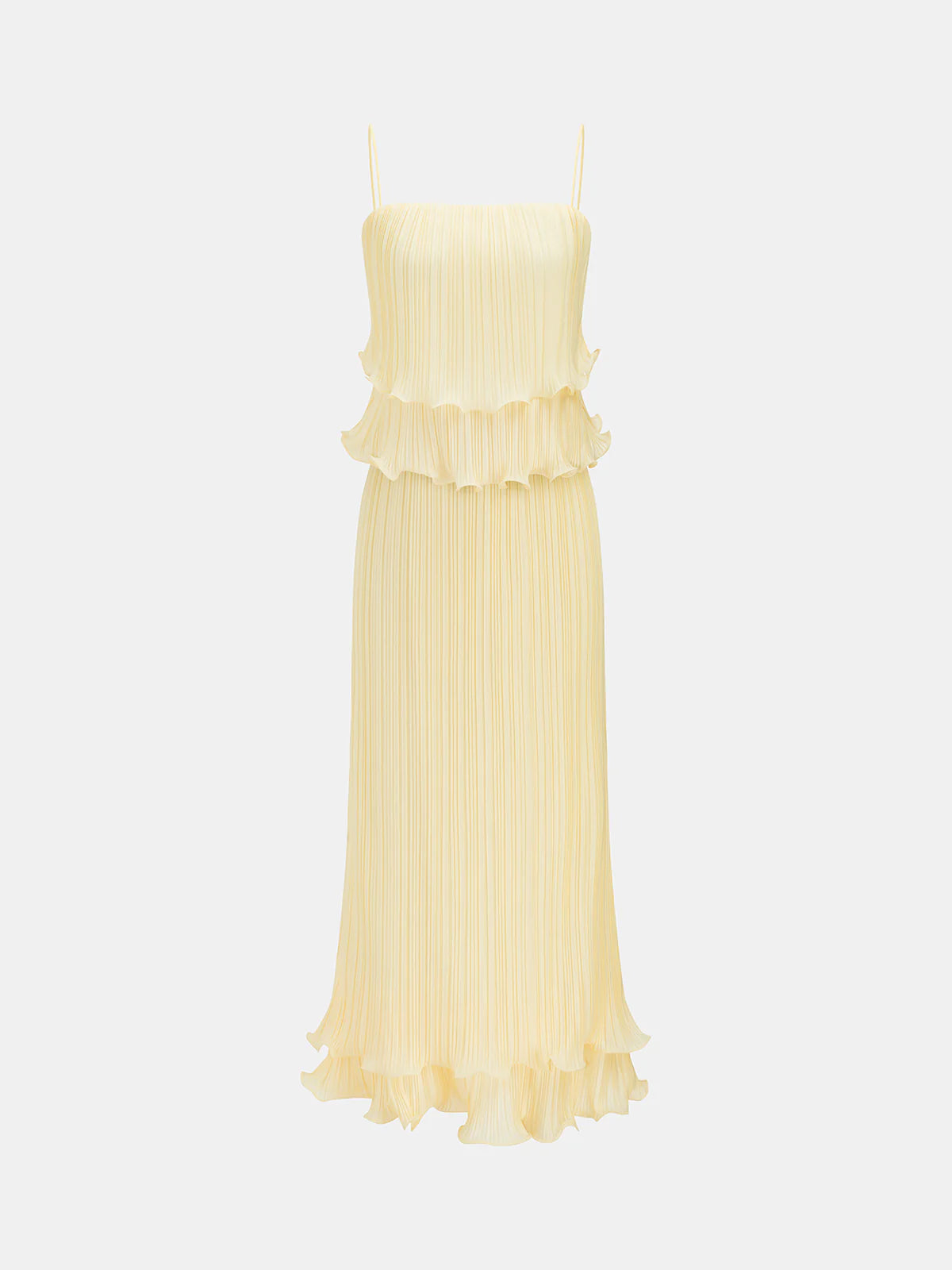 Pleated Layered Ruffle Skirt Set