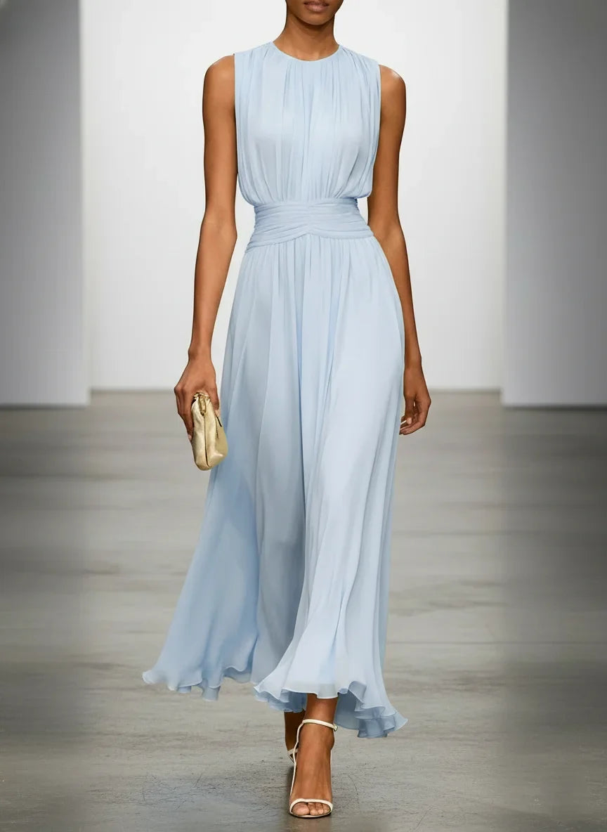 Sleeveless Ruched Maxi Dress