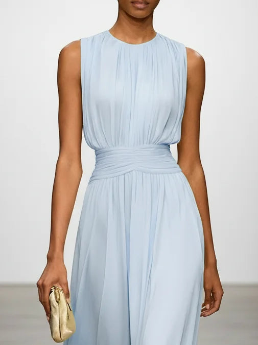 Sleeveless Ruched Maxi Dress
