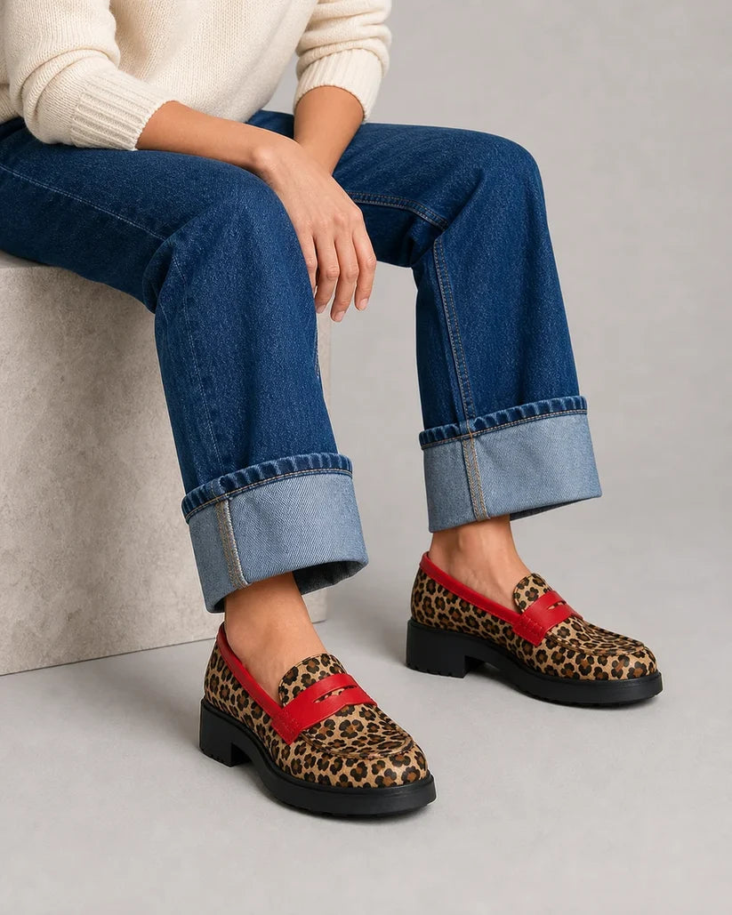 Sabine Leopard Print Loafers