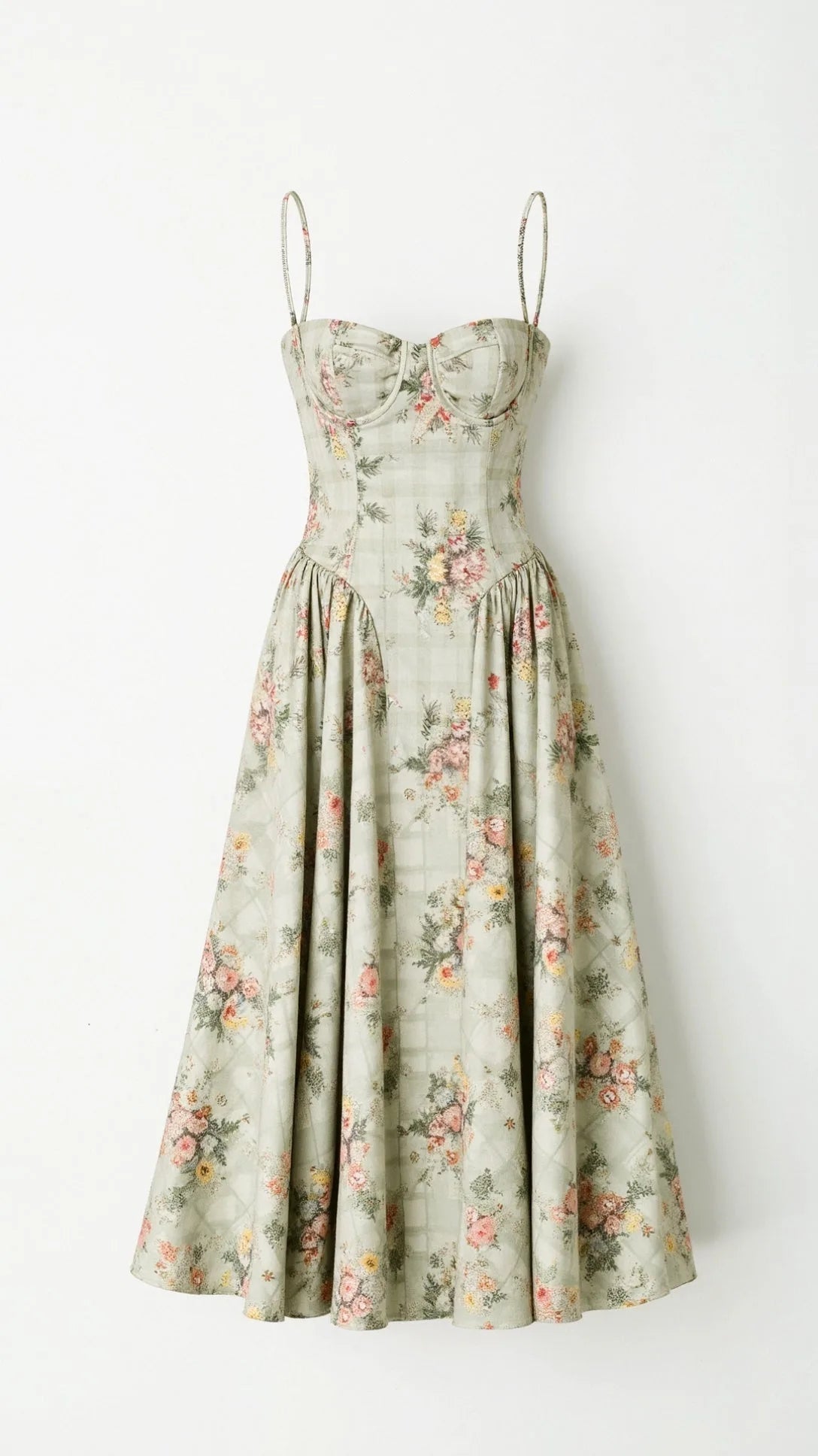 Coral | Corset Floral Midi