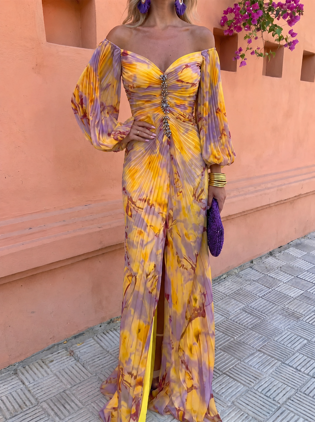 Greta Long Floral Dress