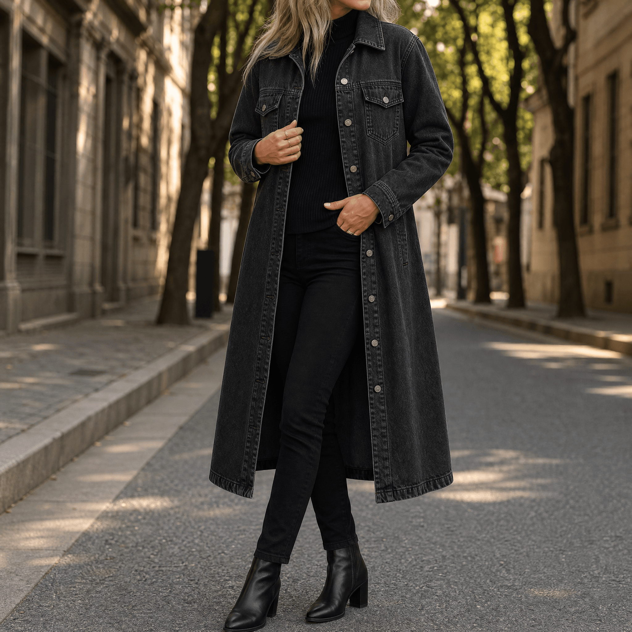 Denara Denim Maxi Coat