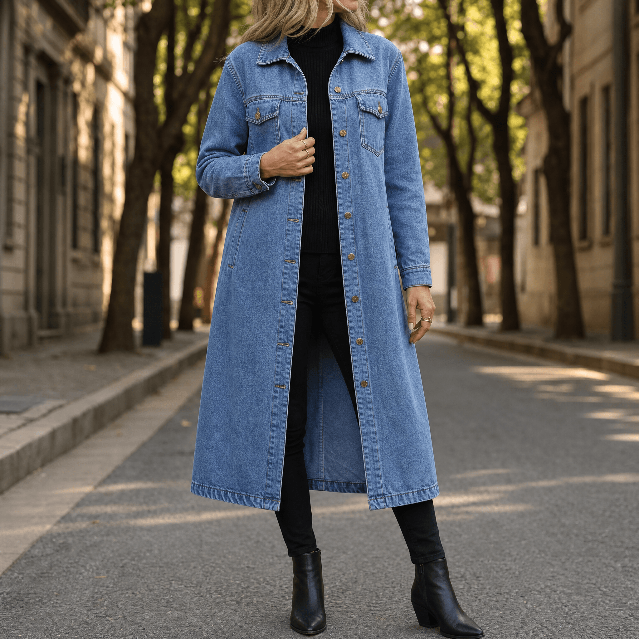 Denara Denim Maxi Coat