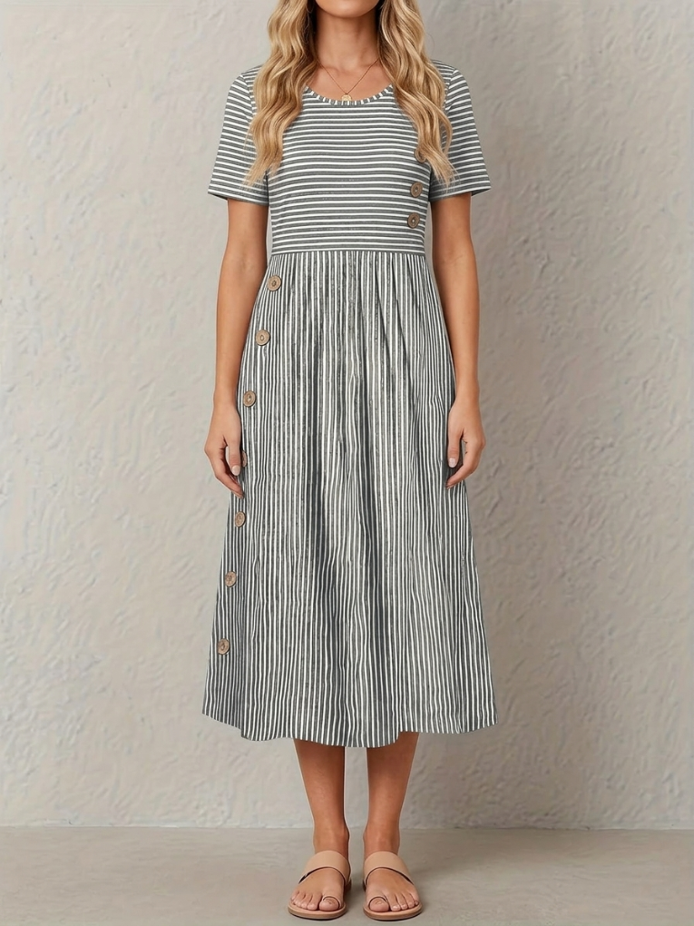 Riviera Striped Midi Dress