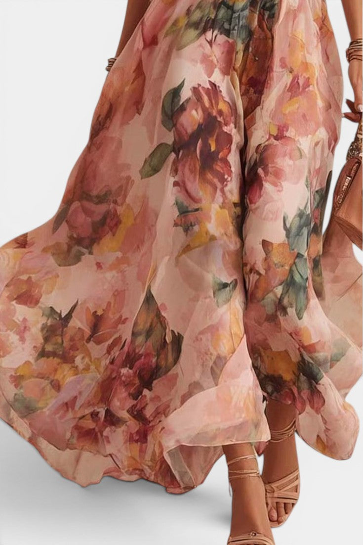 One-Shoulder Floral Maxi Dress