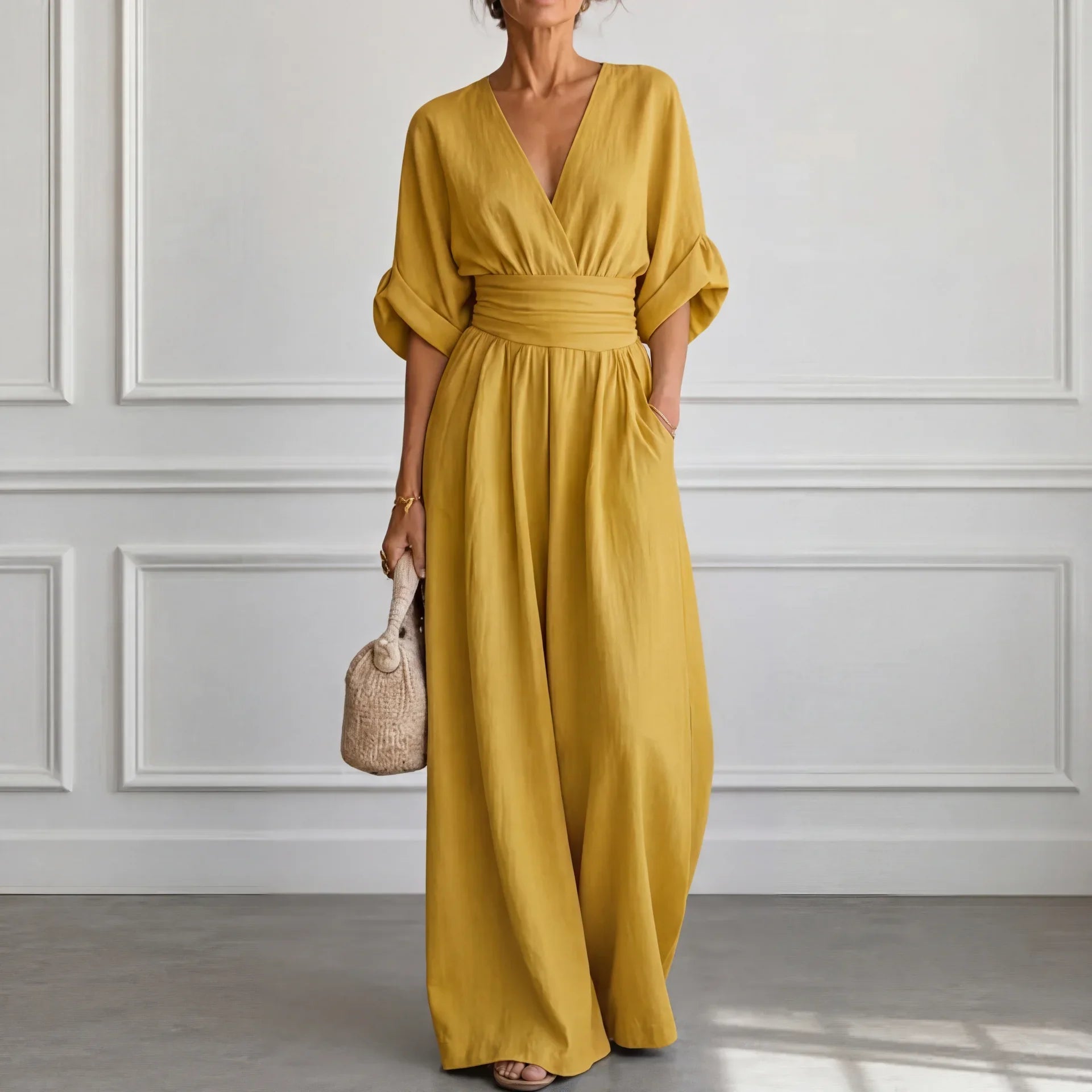 Madison™ | Wide Leg V-Neck Jumpsuit