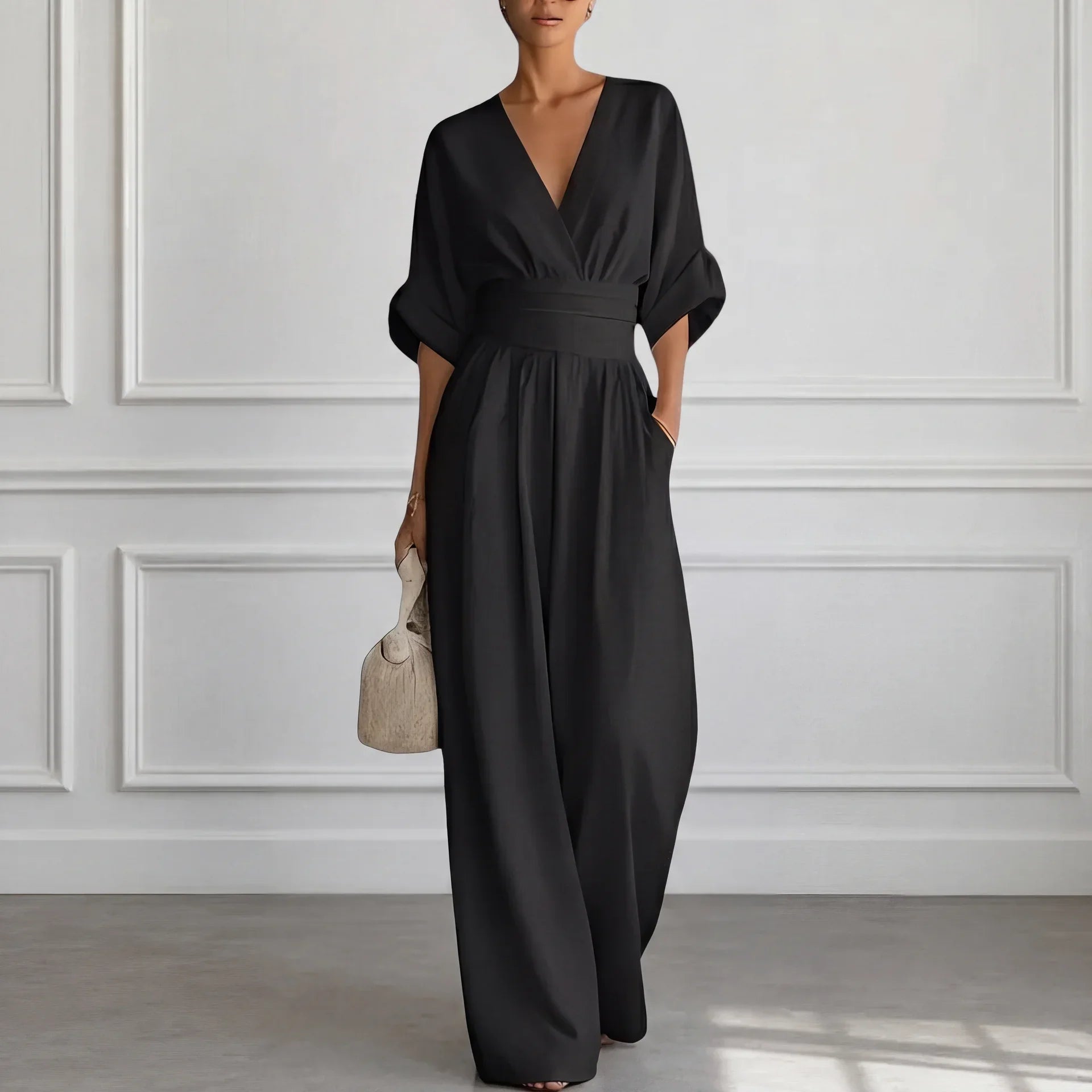 Madison™ | Wide Leg V-Neck Jumpsuit