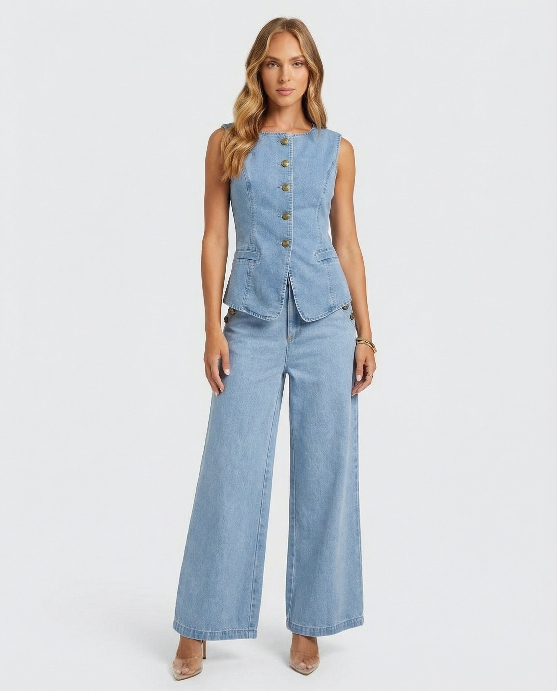 Anisse Blue Denim Set